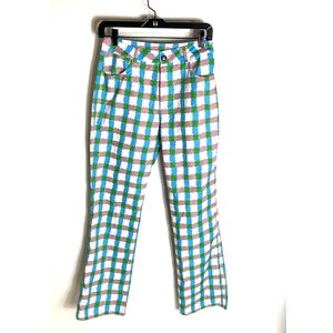 Cider Medium Green, Blue and White Plaid Pants